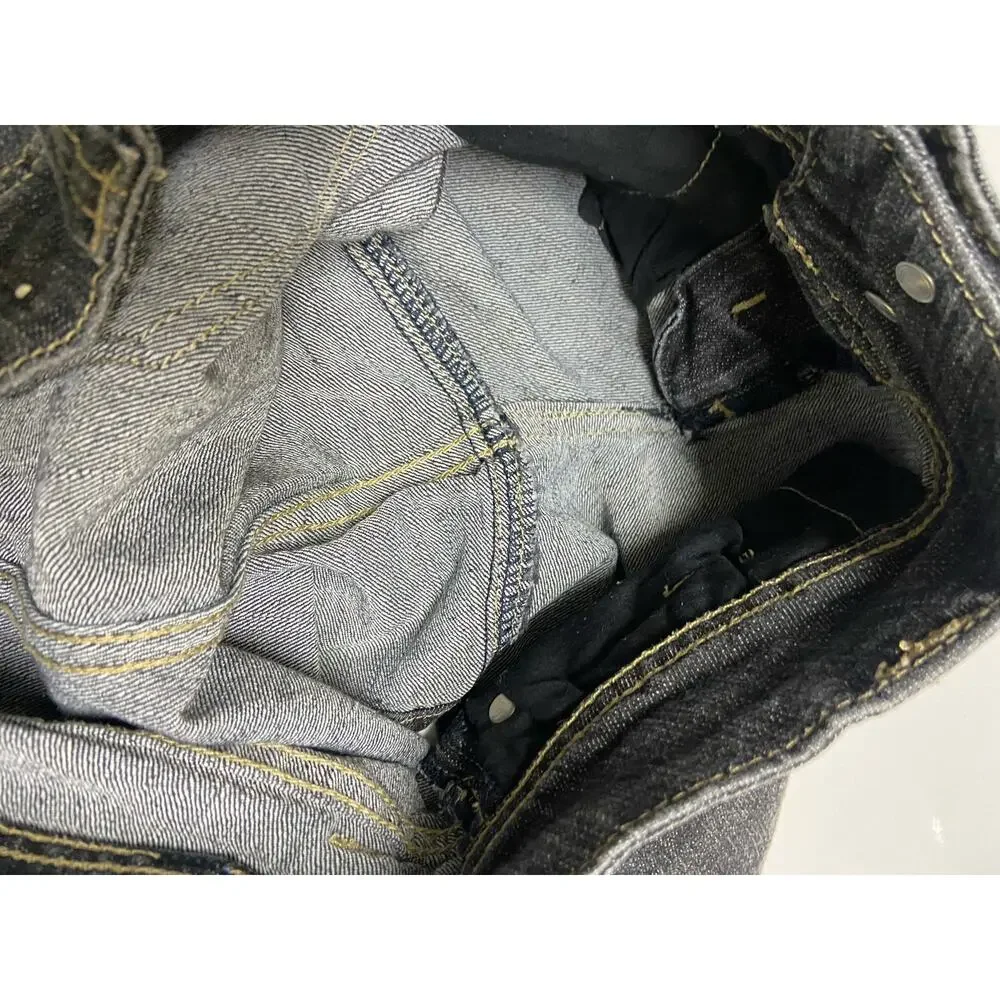 Zana Di Girls Short Size 14 Black Denim Bling‎ Flap Pockets Jean